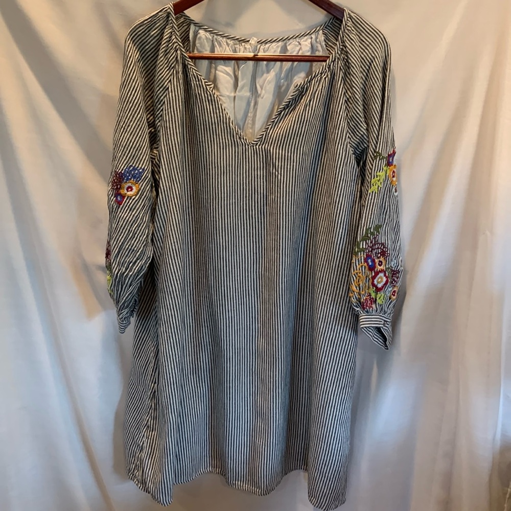 Feather Bone by Anthropologie Striped Dress M
